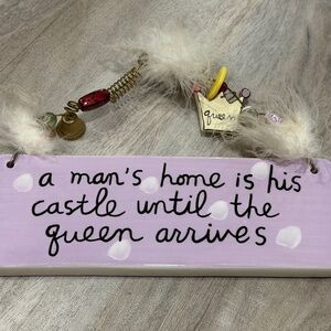 Sandra Magsamen for Silvestri Ceramic Plaque “A Man’s Home…” Polka Dot Wall Art